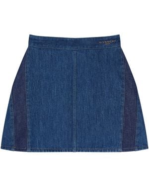 Givenchy Inverted Seam-Detail Denim Mini Skirt - Blue