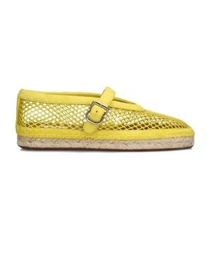 Alaïa Suede Mesh Espadrilles - Yellow