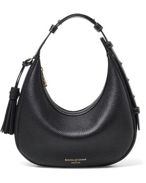Aspinal of London Mini Soho Crescent Shoulder Bag - Black