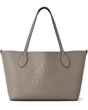 Mulberry Leather Tree Tote Bag - Grey