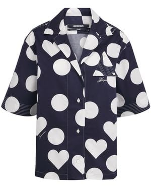 Jacquemus Cotton Polka Dot Marin Shirt - Blue
