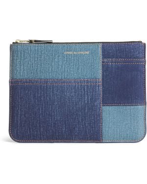 COMME DES GARÇONS PLAY Lambskin Denim-Patch Wallet - Blue