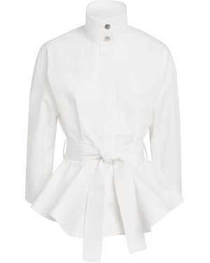 Jacquemus Cotton Cabana Belted Shirt Jacket - White