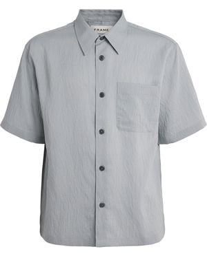 FRAME Stripe Short-Sleeve Shirt - Gray