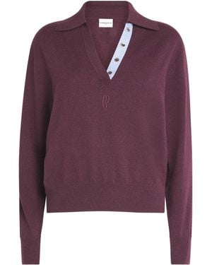Claudie Pierlot Wool-Cashmere Polo Jumper - Purple