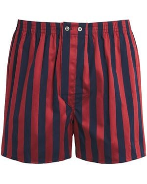 Derek Rose Cotton Stripe Boxer Shorts - Red
