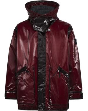 Stone Island Uneven Ripstop Prismatico Parka - Red