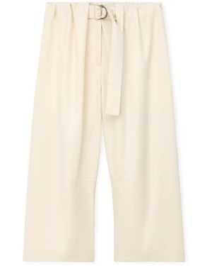 Loewe Cropped Belted Trousers - Natural