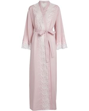 Bocan Cotton Lace-Trim Lilane Robe - Pink