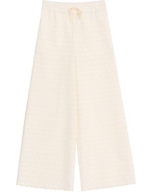 Valentino Broderie Anglaise Wide-Leg Trousers - White