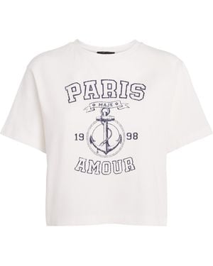 Maje Cotton Paris T-Shirt - White