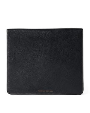 Brunello Cucinelli Calfskin Document Holder - Black