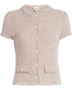 ME+EM Organic Cotton-Blend Tweed Cardigan - White