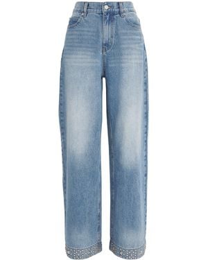 Sandro Embellished Straight-Leg Jeans - Blue