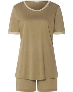 Hanro Cotton-Blend Laura Pyjamas - Green