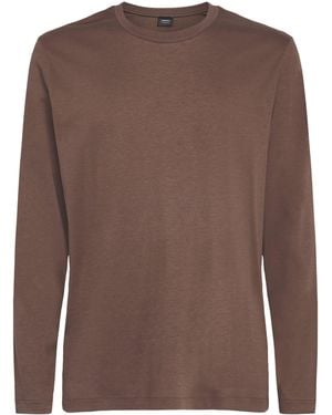 Zimmerli of Switzerland Sea Island Cotton Long-Sleeve Pyjama T-Shirt - Brown