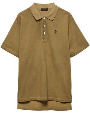 Prada Cotton Garment-Dyed Slim Polo Shirt - Green