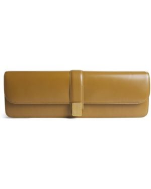 KHAITE Leather Blake Clutch Bag - Natural