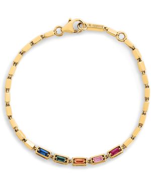 Suzanne Kalan Medium And Sapphire Block-Chain Bracelet - Metallic