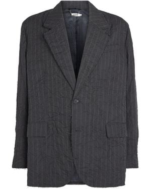 Jonathan Simkhai Crinkled Pinstripe Suit - Black