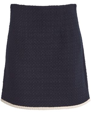 Veronica Beard Crochet Roman Mini Skirt - Blue