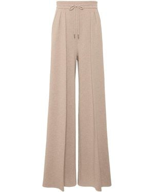Max Mara Wool-Cashmere Drawstring Pants - Natural
