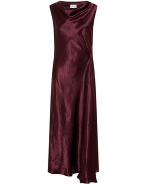 Marella Satin Midi Dress - Purple