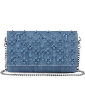 Christian Louboutin Paloma Denim Chain Wallet - Blue