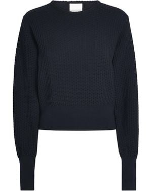 Molli Virgin Wool-Blend Wicker-Stitch Jumper - Blue