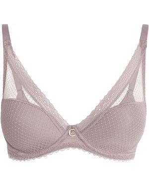 Chantelle Lace Romance Plunge T-Shirt Bra - Grey