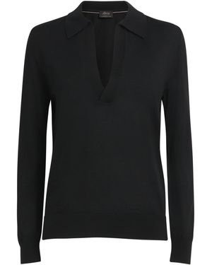 Brioni Cashmere-Silk V-Neck Sweater - Black