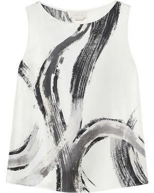 Marina Rinaldi Silk Printed Blouse - White