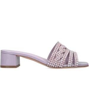 Gina Leather Emebellished Oregon Mules 35 - Pink