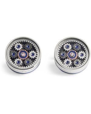 Tateossian Palladium-Plated Septa Gear Cufflinks - White