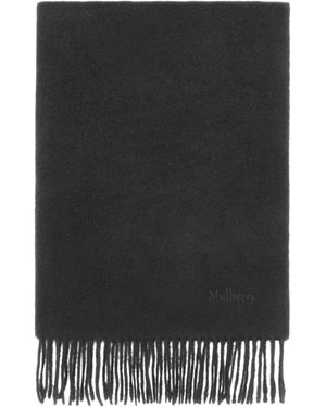 Mulberry Cashmere Logo Scarf - Black