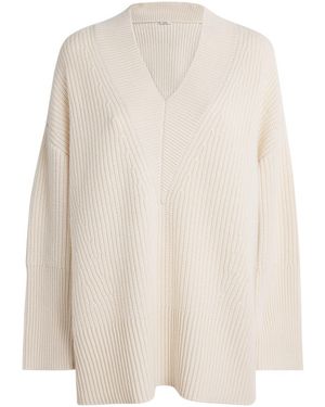 JOSEPH Cashmere Ribbed Noel Sweater - White
