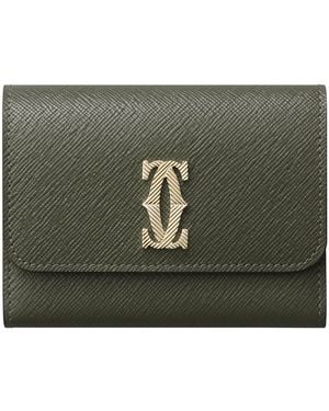 Cartier Mini Leather C De Wallet - Green