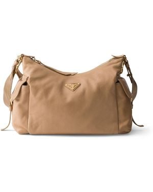 Prada Large Nappa Leather Explore Shoulder Bag - Brown