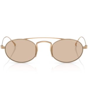 Giorgio Armani Titanium Oval Sunglasses - Natural