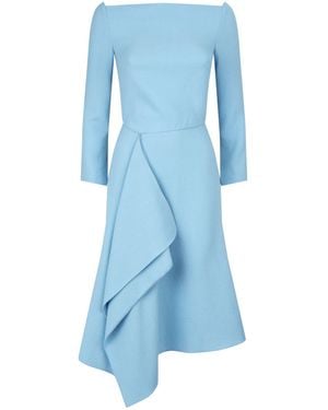 Roland Mouret Clover Off-the-shoulder Draped Dress - Blue