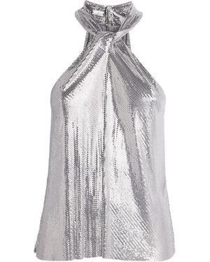Rabanne Chainmail Halterneck Top - Gray