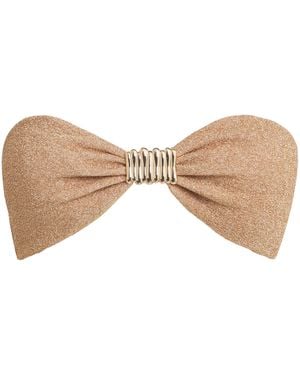 Devon Windsor Glitter Hailey Bandeau Bikini Top - Natural