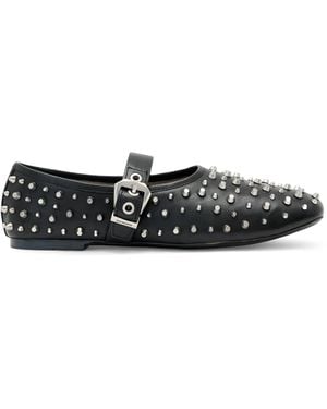 AllSaints Leather Sabine Stud Ballet Flats - Black