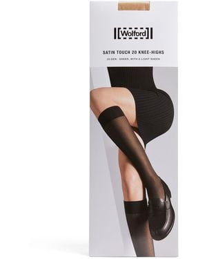 Wolford Satin Touch 20 Knee-High Stockings - White