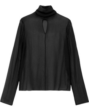 AllSaints Silk Kumi Top - Black