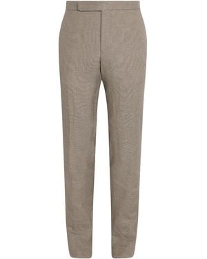 Ralph Lauren Linen-Silk Straight Pants - Gray