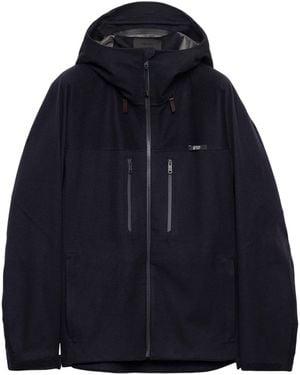 Prada Cashmere-Blend Hooded Jacket - Blue