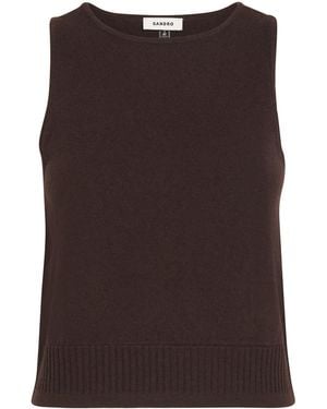 Sandro Wool-Cashmere Tank Top - Brown