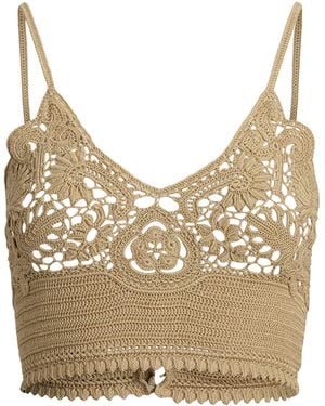 Ralph Lauren Silk Crochet Bralette - Natural