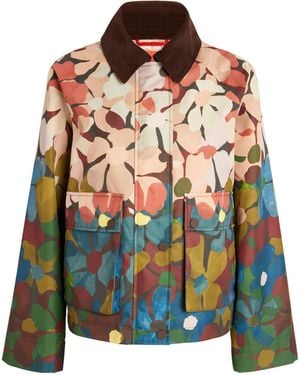 MAX&Co. Gabardine Printed Field Jacket - Green